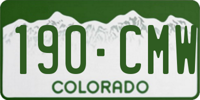 CO license plate 190CMW