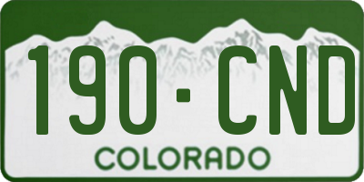 CO license plate 190CND