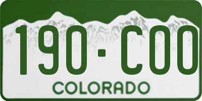 CO license plate 190COO