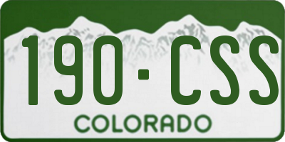 CO license plate 190CSS