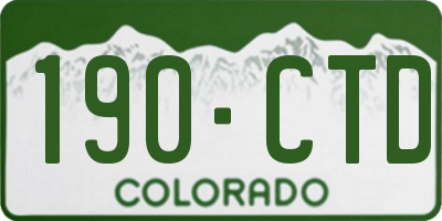 CO license plate 190CTD