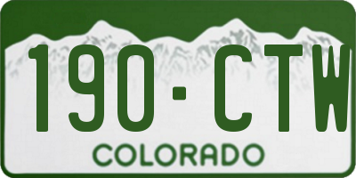 CO license plate 190CTW
