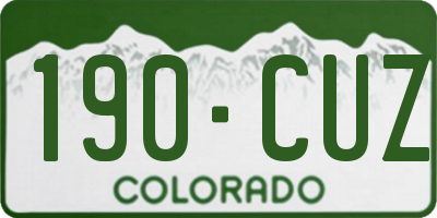 CO license plate 190CUZ