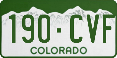 CO license plate 190CVF