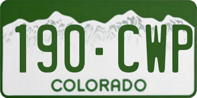 CO license plate 190CWP