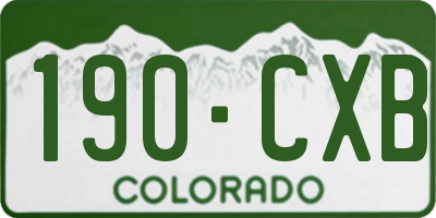 CO license plate 190CXB