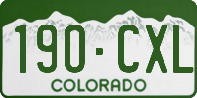 CO license plate 190CXL