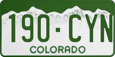 CO license plate 190CYN