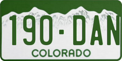 CO license plate 190DAN