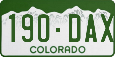 CO license plate 190DAX
