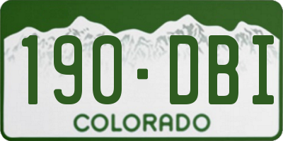 CO license plate 190DBI
