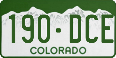 CO license plate 190DCE