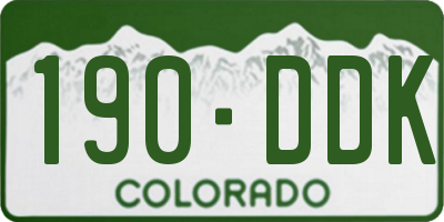 CO license plate 190DDK
