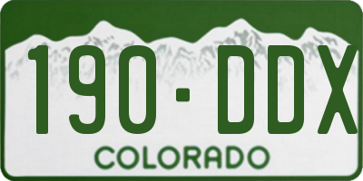 CO license plate 190DDX