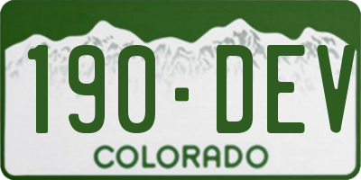 CO license plate 190DEV