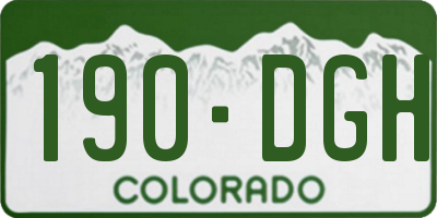 CO license plate 190DGH