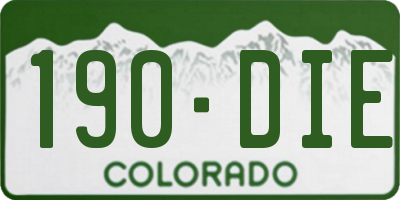 CO license plate 190DIE
