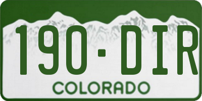 CO license plate 190DIR
