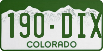 CO license plate 190DIX