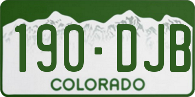 CO license plate 190DJB