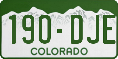 CO license plate 190DJE