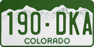 CO license plate 190DKA