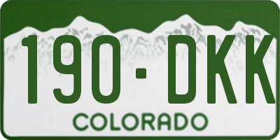 CO license plate 190DKK