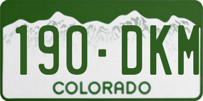 CO license plate 190DKM