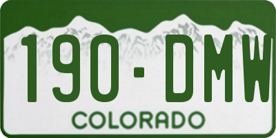 CO license plate 190DMW