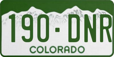 CO license plate 190DNR