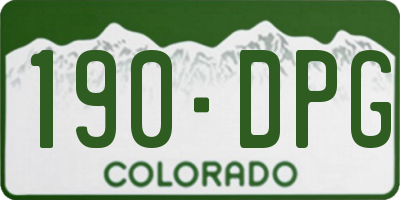 CO license plate 190DPG