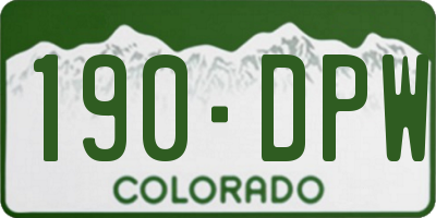 CO license plate 190DPW