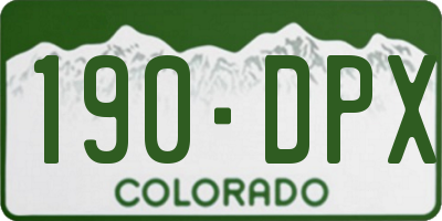 CO license plate 190DPX