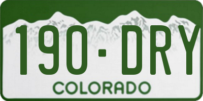 CO license plate 190DRY