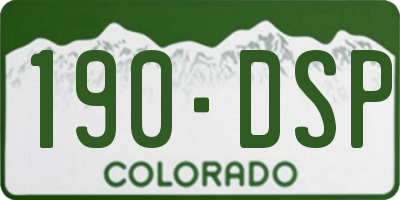 CO license plate 190DSP