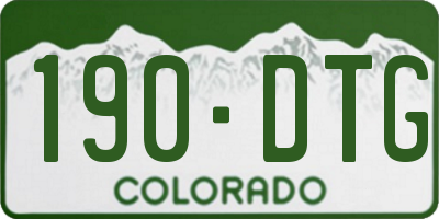 CO license plate 190DTG