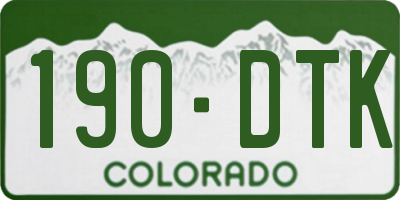 CO license plate 190DTK