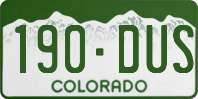 CO license plate 190DUS