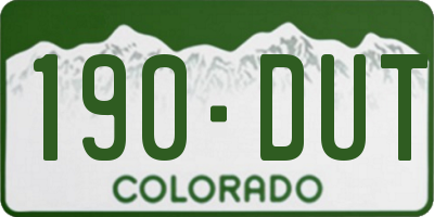 CO license plate 190DUT