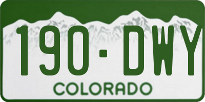 CO license plate 190DWY