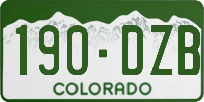 CO license plate 190DZB