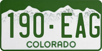 CO license plate 190EAG
