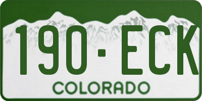 CO license plate 190ECK