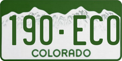 CO license plate 190ECO