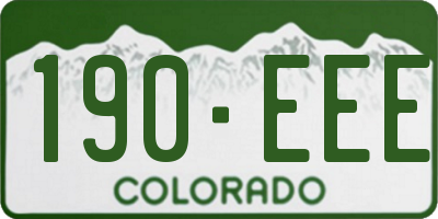 CO license plate 190EEE