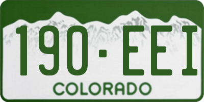 CO license plate 190EEI