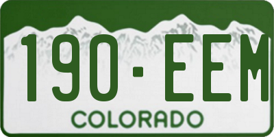 CO license plate 190EEM