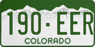 CO license plate 190EER