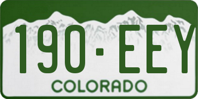 CO license plate 190EEY