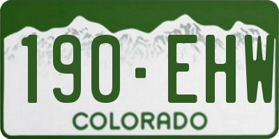 CO license plate 190EHW